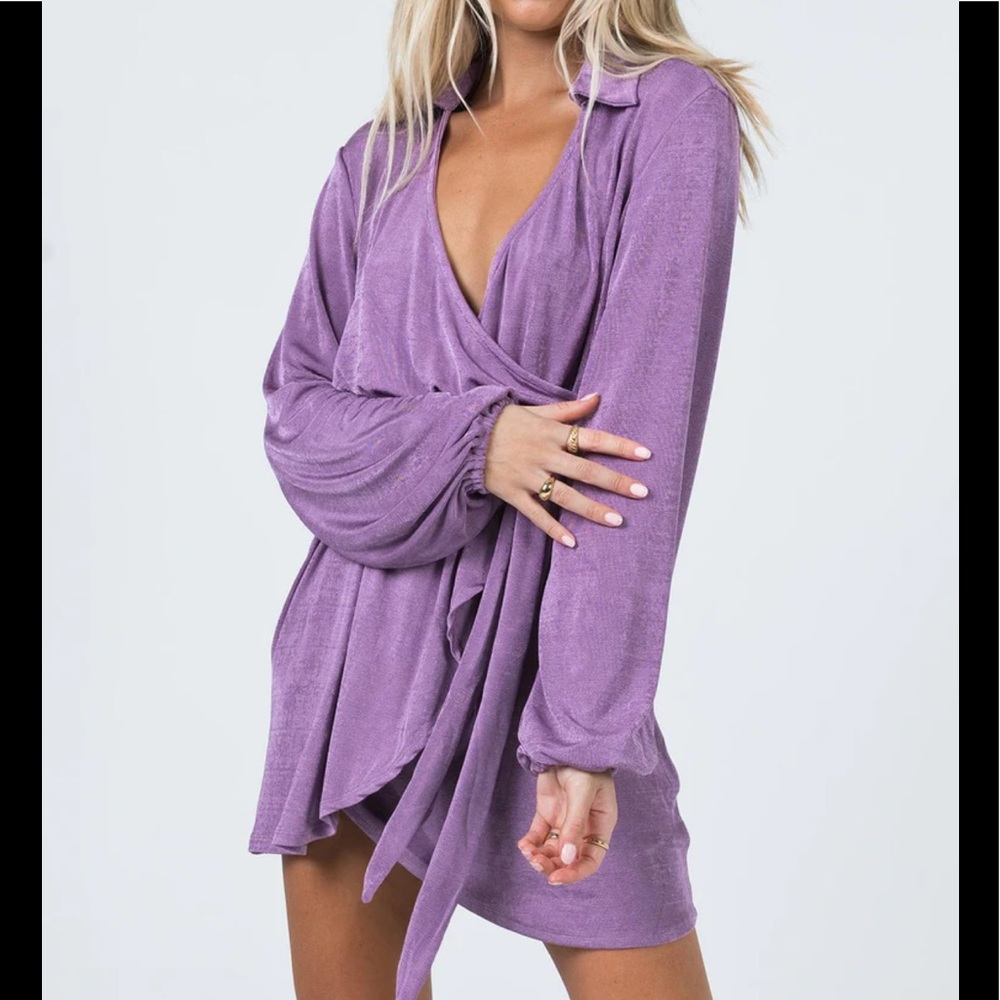 NWOT PARTY TIME MINI DRESS PURPLE - Picture 2 of 9